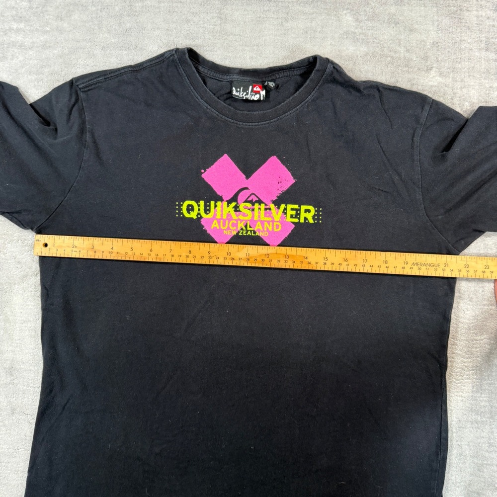 Quiksilver Shirt Mens XL Black Auckland New Zealand Neon Graphic Y2K Surf - Picture 8 of 9